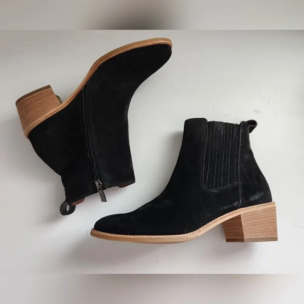 Paul Green Sante Women's Black Suede Ankle Boots 4.5 AUS-7 US